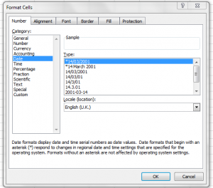 Date-format-cells-excell-training courses