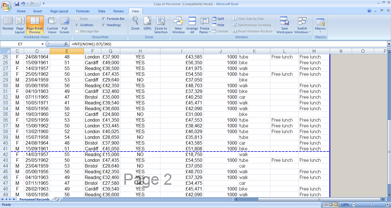 Page Break Preview In Excel 2010