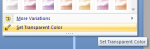 powerpoint 2007 image transparency options