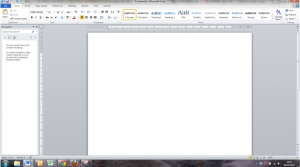 New Word document opened using the windows button