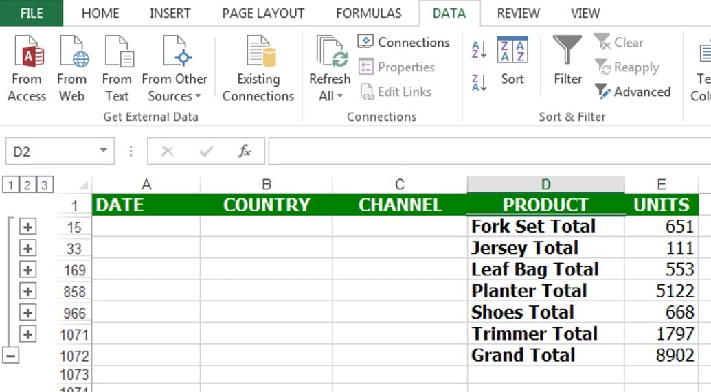 Subtotal excel как пользоваться