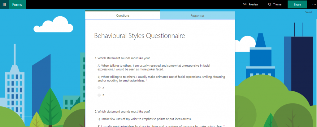 Use questionnaires on Microsoft Forms to improve efficiency